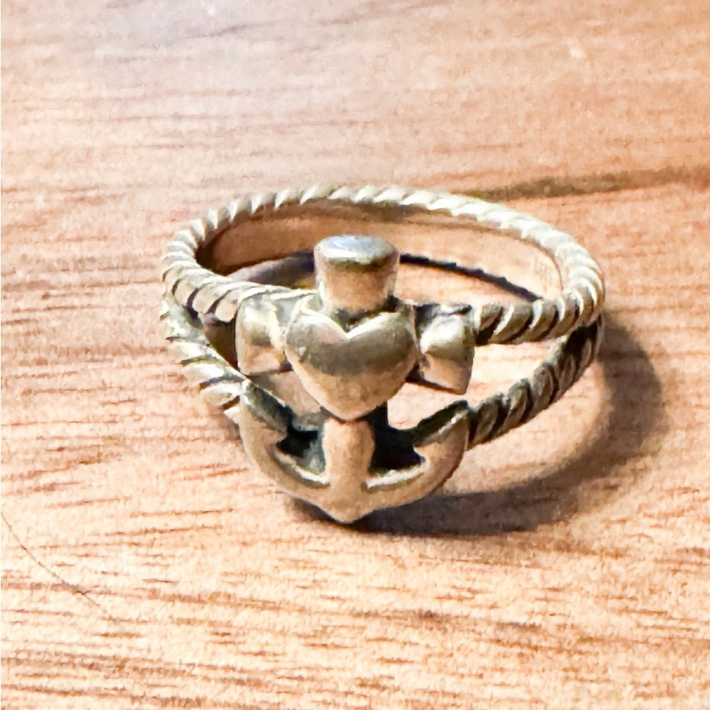 Retired James Avery Faith/Hope/Love Anchor Ring - size 6.75